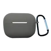 For AirPods Pro 2nd Gen Case, Protective Silicone Cover, Snap Hook, Galaxy Grey