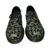 Dr Martens 1461 Oxford Shoes M 6 W 7 Distorted Leopard Olive Green NEW!!! NIB