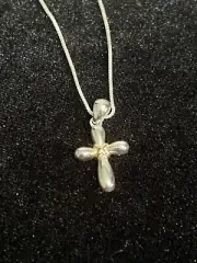 Spencer 15" Silvertone Cross Necklace