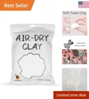 Air Dry Clay - White, 1.1lb Soft Foam Modeling Magic Clay, No Baking, Reusable