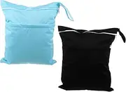BIUDECO 2Pcs Diaper Pouch Creative Dual Zipper Storage Bag for Nappies Multifunctional Wet Dry Diaper Organizer Chic Design for Clothes