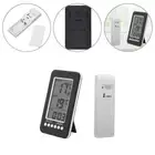 Digital LCD Indoor & Outdoor Thermometer Wireless Temperature Clock Black New