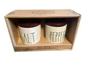 Rae Dunn SALT & PEPPER Cellars Wood Lids Black & White