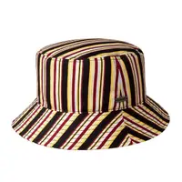 在飛比找momo購物網優惠-【KANGOL】70s STRIPE 復古色條漁夫帽(黑色)