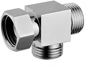 1/2" Brass Chrome 3 Way Diverter, Hose Fitting Tee, T Shape Adapter Connector for Angle Valve Hose, Bath Shower Arm, Toilet Bidet Sprayer Faucet