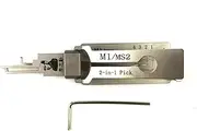 Pro 2 in 1 LiShi Lock Pick Tool M1/MS2 Pick and Decoder for Opening American Lock M Civil Lock
