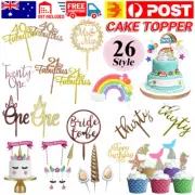 Happy Birthday Cake Topper Unicorn Acrylic/ Cardboard Wedding Party Decorations
