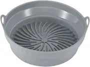 FUOXMICG 8inch Air Fryer Silicone Liner Silicone Air Fryer Basket Heat Resistant, Reusable Air fryers Silicone Pot Round for Air Fryer Oven Accessories (Grey)