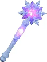 Ipetboom Snowflake Wand Light Up Wand Princess Wand Light Up Snowflakes Wand for Girls Princess Party Favors Costume Cosplay Accessories (Blue)