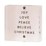 Mini Lucite Block - Joy Love Peace, Small Holiday Decor Designs - Pack of 4