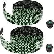 2 Set Honeycomb Bike Handlebar Tapes Anti Slip Silicone Grip Covers for Road Bicycle Sweat Absorbing Cycling Handle Wraps Bicycle Accessories