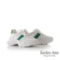 在飛比找momo購物網優惠-【Keeley Ann】電繡異材拼接老爹鞋(綠色326822