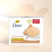 Dove Sandalwood Beauty Bathing Soap Bar 125 gm Bar (Pack of 3) Free Ship