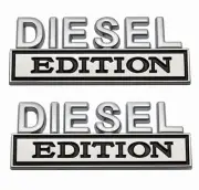 New Diesel Logo Edition Emblems Badge Trunk Back Car Sticker（2PC chrome black）