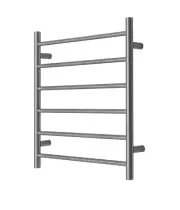 Brushed Burnished Gunmetal Heated Towel Rail rack Ladder round 650*620mm wide 6