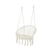 Zeus n' Ruta Hammock Swing Chair 2' Hanging Rope Cotton Indoor/Outdoor Beige