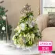 【摩達客】耶誕-2尺60cm-特仕幸福型裝飾白色聖誕樹-果綠金雪系全套飾品(超值組不含燈/本島免運費)