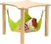 Wooden Guinea Pig Hammock Hideout, Small Pet Nest House for Guinea Pigs, with...