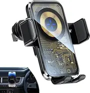 Car Charger Phone Mount - Cell Phone Accessories 15W,Fast Car Charge Vent Clips, Air Vent Magnetic Wireless Charging Bracket