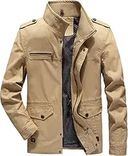 [JEShifangjiusu] Men'S Lightweight Military Style Jacket Twill Cotton Windbreaker Bomber Jacket Softshell Varsity Jacket Coat