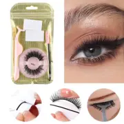 Reusable False Eyelashes Eyelash Tweezers Brush Set Self-adhesive Glue Strip ]