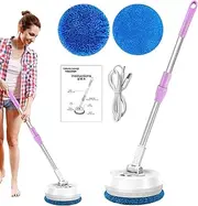 Electric Round Mop Steamer Mop with 180 Degree Adjustable Removable Mop Head Electric Round Floor Cleaner for Laminate/Hardwood/Tile/Kitchen Carpet