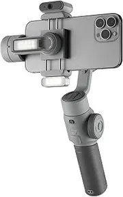 Zhiyun 089201 Smartphone Gimbal CINEPEER Smooth 5E Combo Built-in + External LED Light, 3-Axis Smartphone Gimbal, AI Tracking Module, Up to 26 Hours of Operation, Light Gray