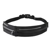 SPORX Double Pouch Slim Light Running Belt Zip Waist Pouch Black