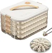 Dumpling Keeper Container - Dumpling Freezer Containers for cookiesss | 4-Layer Food Storage Containers with Lids, Airtight frozens Dumpling Storage with Lid, for Dumplings cookiesss Lasagna