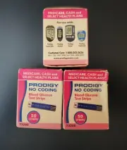 Prodigy No Coding Blood Glucose Test Strips 3 Boxes Of 50 Each 150 Total Strips