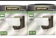 2-Pk Defiant 180-Degree Battery Motion Sensor Outdoor LED Flood Light-500 Lumens