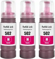 TAAUS 502 Ink Bottle - 1BK1C1M1Y, 2BK, 3Cyan, 3Magenta, 3Yellow, Sublimation Ink - for Epson ET-2700, ET-2750, ET-2850, ET-3700, ET-3760, ET-4850 etc. (502Ink -3Magenta)