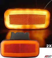 Orange Amber Side 21 LED Marker Lights Oval X2 12V 24V Neon Trailer Truck Lorry