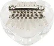 Heart Shaped Mini Transparent Crystal Kalimba for Beginners Pendant Music Lovers