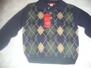 NWT ONEKID ARGYLE POLO COTTON SWEATER SIZE 2T