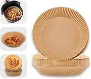 Air Fryer Disposable Round Paper Liners, 7.9 Inch Air Fryer Parchment Paper Liner 100 PCS, Non-Stick Air Fryer Paper Pads Oil Resistant, Waterproof, Food Grade Baking Paper for Roasting Microwave