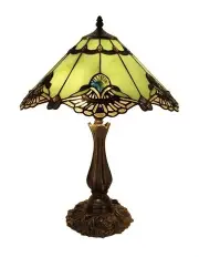 [G&G Bros] Large Benita Leadlight Tiffany Table Lamp Jade