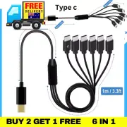 6 in 1 50cm 1m USB C Splitter Cable USB C to USB C Cable Type C Male Charger