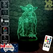 YODA THE JEDI MASTER 3D LED Night Light 7 Colour Change Room Lamp Battery USB