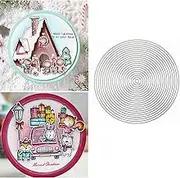 21pcs/Set Nesting Round Frame Metal Die Cuts, Nesting Circle Frame Tag Background Wedding Cutting Dies Cut Stencils for DIY Photo Decorative Embossing Paper Dies for Scrapbooking Card Making