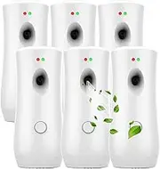 Automatic Air Freshener Spray Dispenser (6-Pack), Free Standing or Wall Mounted Adjustable Aromatherapy Machines for Home, Indoor, Bathrooms, Offices, Hotels and Commercial Places (White, 001)