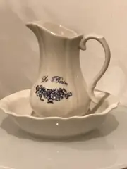Robert Gordon Water Jug And Basin Set With A Blue Motif LE BAIN Collection