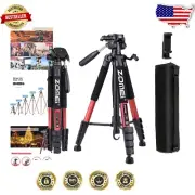 Lightweight 74" Professional Tripod with 3-Way Pan Head - Comes with Carry Bag