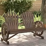 Garden Adirondack Chair 2-Seater Fir Wood for Patio, Lawn & Outdoor Seating – Comfortable, Solid Build – Balcony, Yard, Exteriores Use – Perfect for Porch and Table Sets