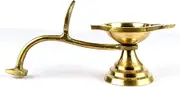 ASHIRWAD Brass Oil/Ghee Aarti Jyot Diya Lamp Arti for Puja Heavy One with Handle (1.5 Inch)
