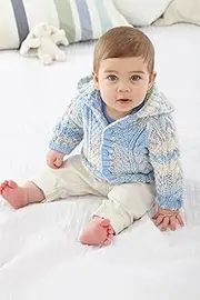King Cole Babies Knitting Pattern Aran Cosy Baby Cardigan & Hat (6178)