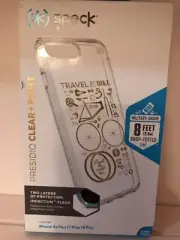 NEW Speck Presidio Clear + Print Case for iPhone 8 Plus - Clear / Gold City Bike