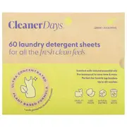 Cleaner Days Laundry Detergent Sheets - Lemon + Eucalyptus 60 Pack
