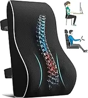 Moslyn Lumbar Support Pillow for Office Chair, Back Support Pillow for Car,Computer, Memory Foam Back Cushion Lumbar Pillow for Pain Relief Improve Posture, Mesh Cover Double Adjustable Straps