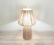 Elegant Raffia Lampshade Handcrafted Moroccan Table Lamp Shade in Natural Rattan